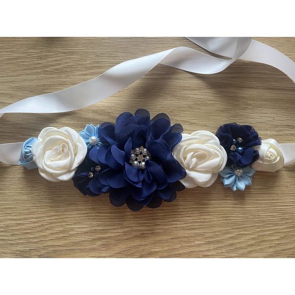 Baby Shower Sash For Mom Flower Maternity Sash Pregnancy Belt For Gender🧐 - Picture 3 of 4